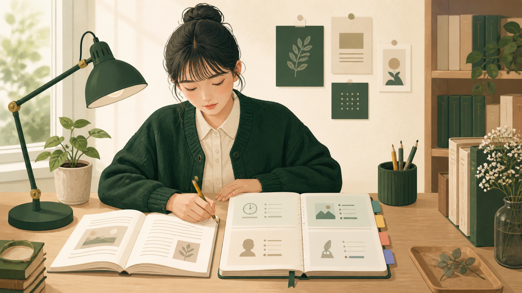 시간 공간 인물 사건을 나누어 정리한 시 분석 노트
