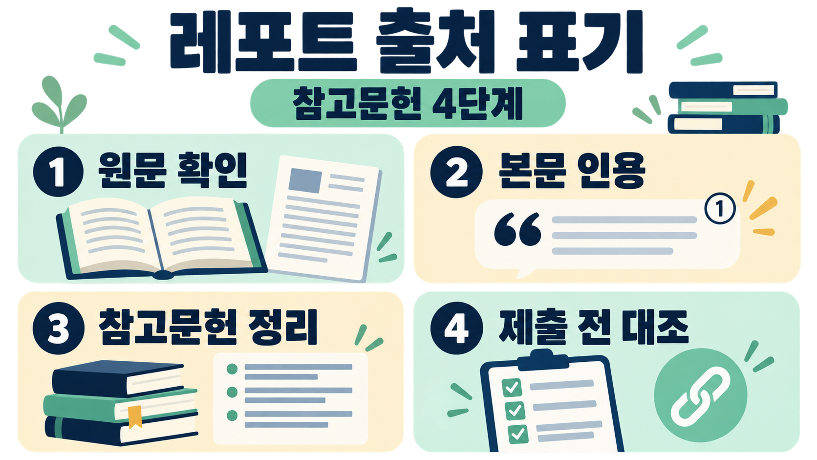 레포트 출처 표기와 참고문헌 작성 방법 정보 카드