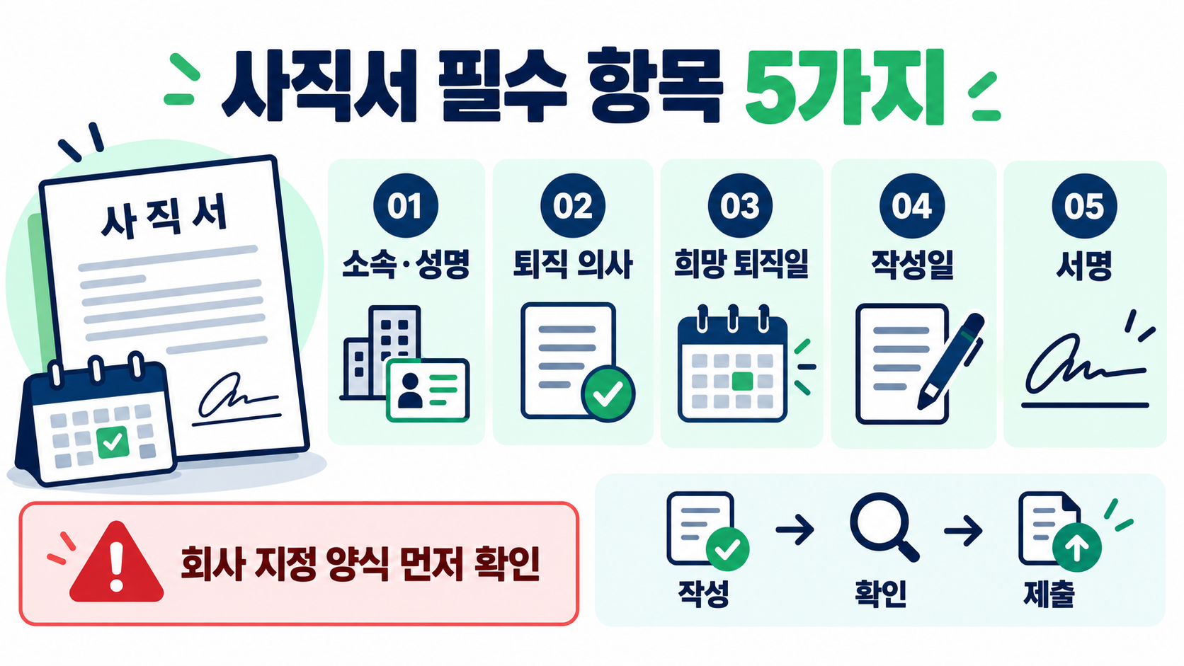 사직서 관련 정보 카드