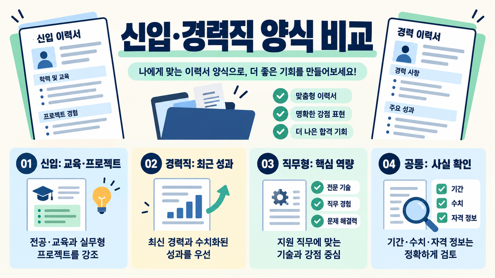 이력서 양식 선택부터 작성까지: 8가지 유형과 체크리스트 관련 정보 카드