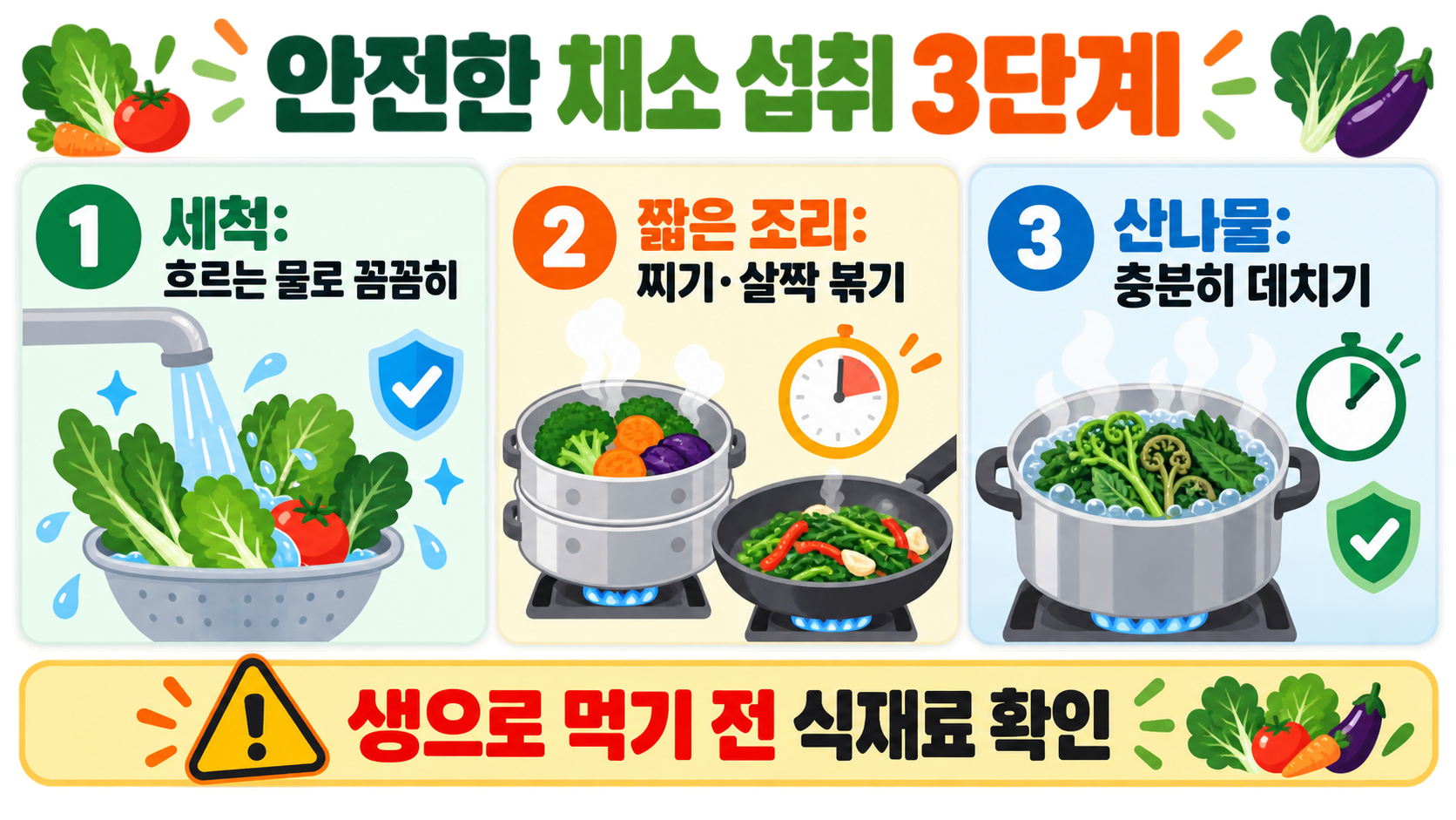 비타민 살리고 흡수율 높이는 채소별 최적의 섭취 공식 확인 정보 카드