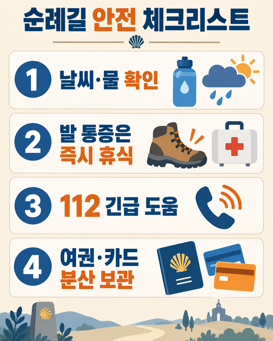 산티아고 확인 정보 카드