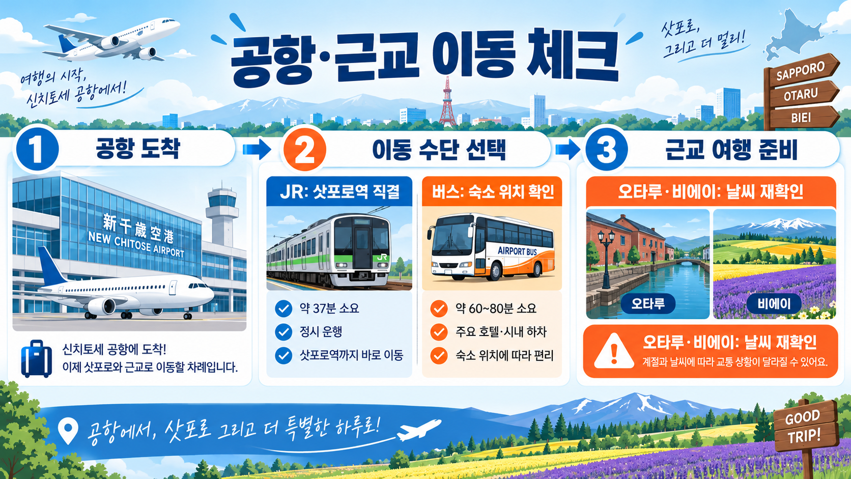 삿포로 4박 5일 여행 코스: 동선·교통·준비 체크리스트 관련 정보 카드