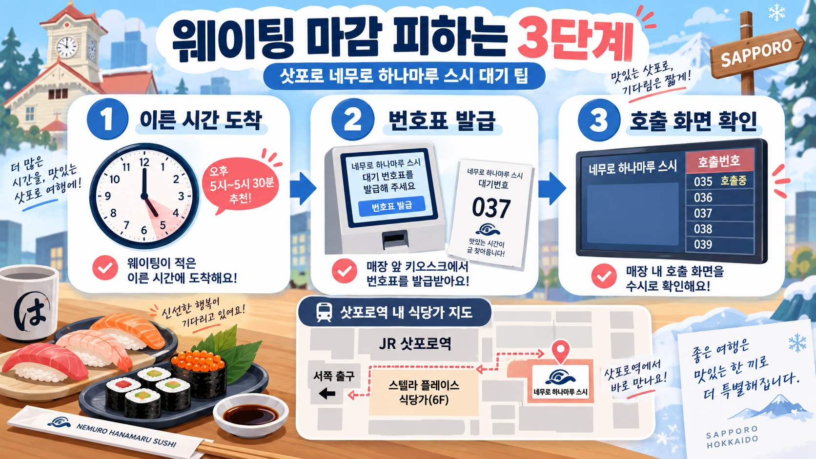 삿포로 네무로하나마루 웨이팅·주문·가격 이용 가이드 관련 정보 카드