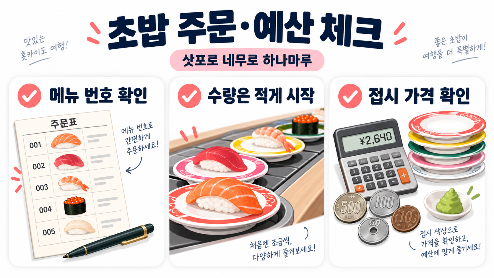 삿포로 네무로하나마루 웨이팅·주문·가격 이용 가이드 확인 정보 카드