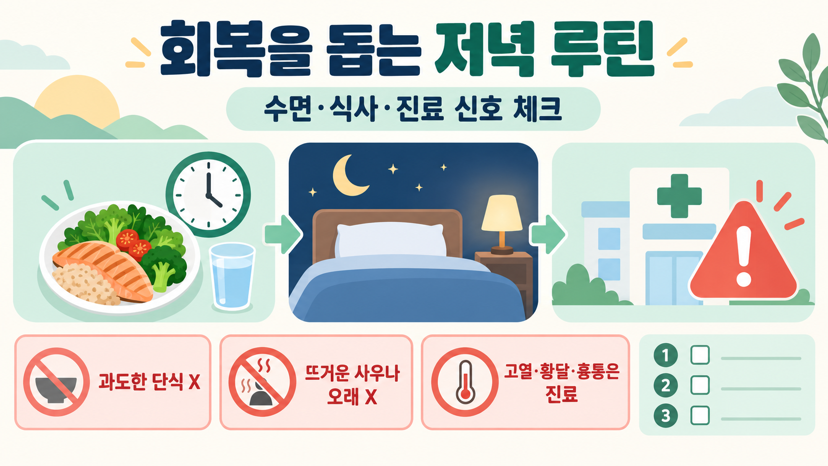 셀프 디톡스 대신 일상 회복을 돕는 건강 습관 4가지 확인 정보 카드