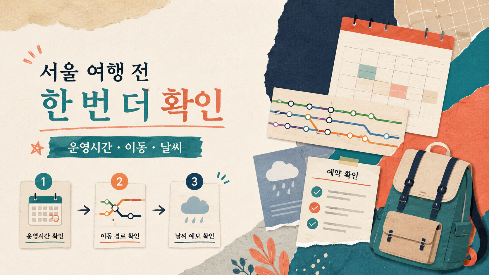 서울 여행 전 운영시간과 이동, 날씨를 확인하는 정보카드