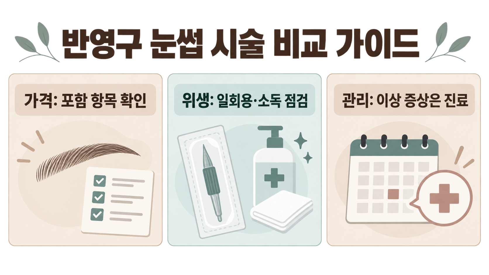 서울 반영구 눈썹 시술 비교 가이드: 가격·위생·관리 체크리스트 정보 카드
