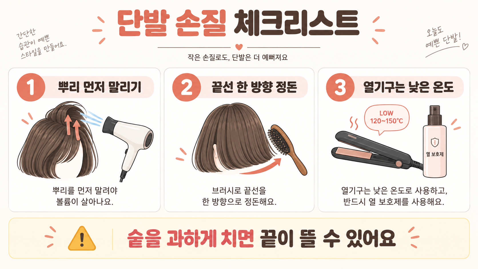 단발 헤어스타일과 단발컷 종류: 얼굴형·질감별 선택 가이드 확인 정보 카드