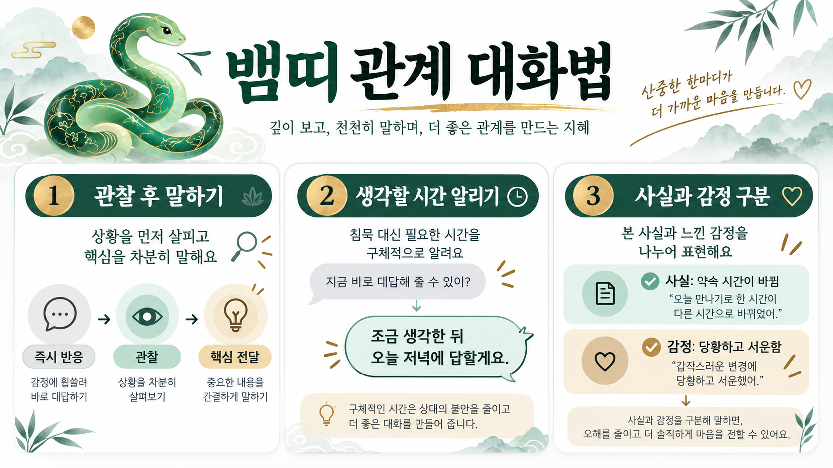 뱀띠 성격과 궁합: 잘 맞는 띠·상극 띠를 보는 방법 관련 정보 카드