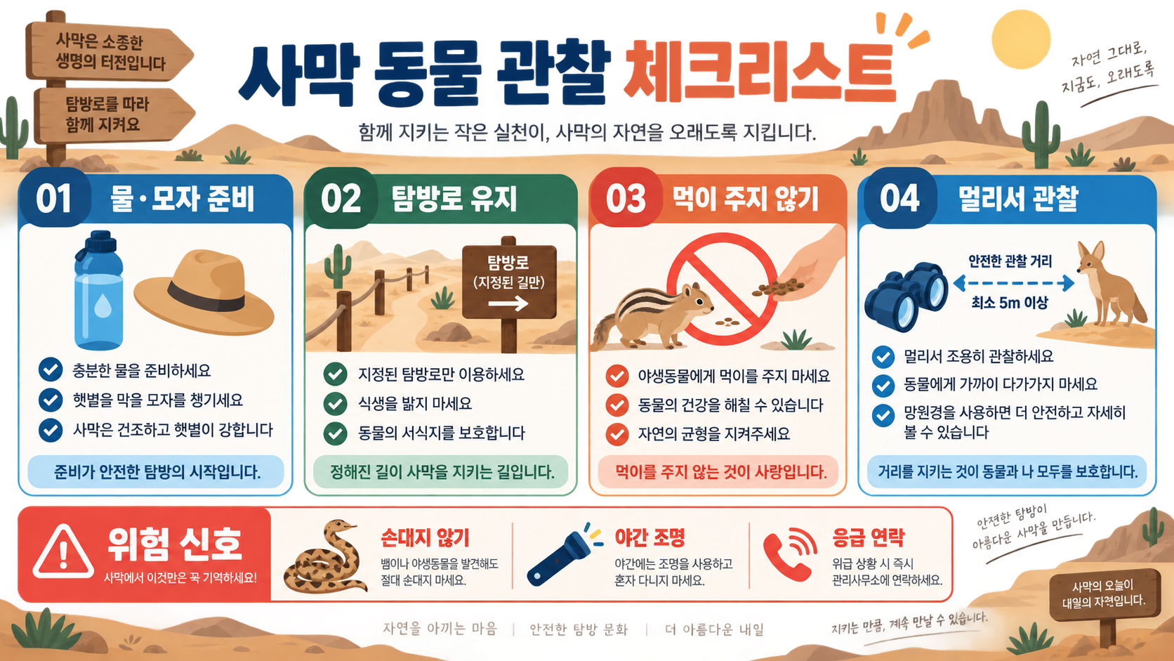 남아프리카 사막 동물 12종: 나미브·칼라하리의 생존 전략 확인 정보 카드
