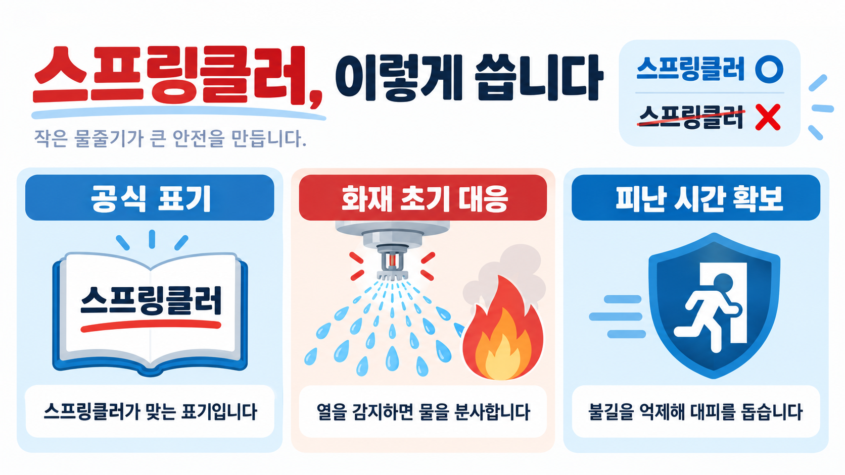 스프링클러와 스프링쿨러, 무엇이 맞을까? 소방 설비 표기와 확인법 정보 카드