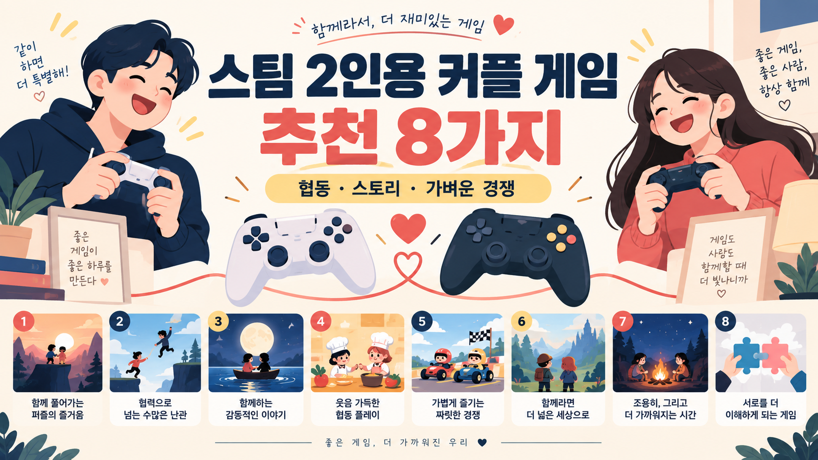 스팀 2인용 커플 게임 추천 8가지 정보 카드