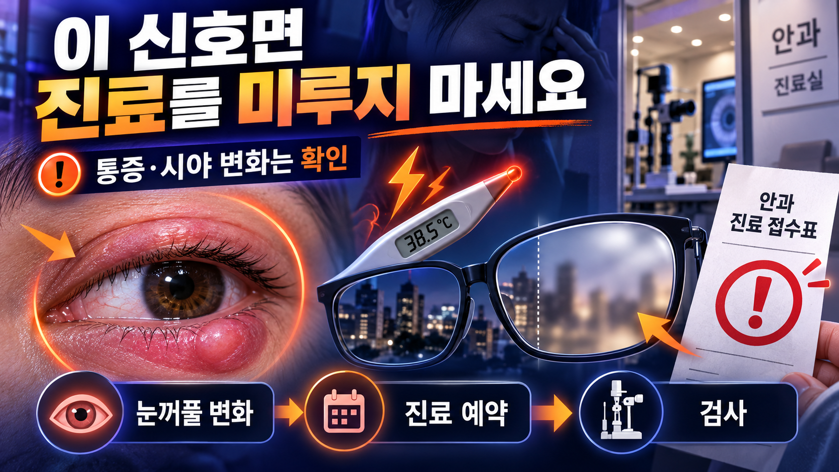 통증과 시야 변화가 있을 때 안과 진료를 확인하는 흐름 정보 카드