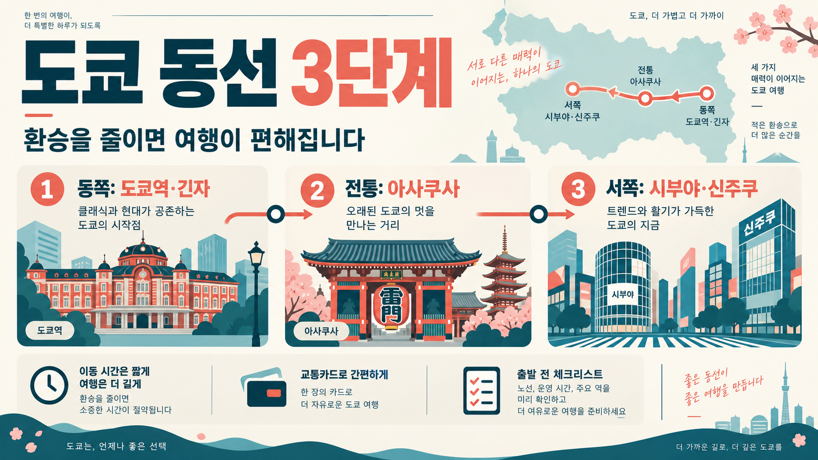 도쿄 도심 자유여행, 꼭 가볼 만한 명소 5곳 관련 정보 카드