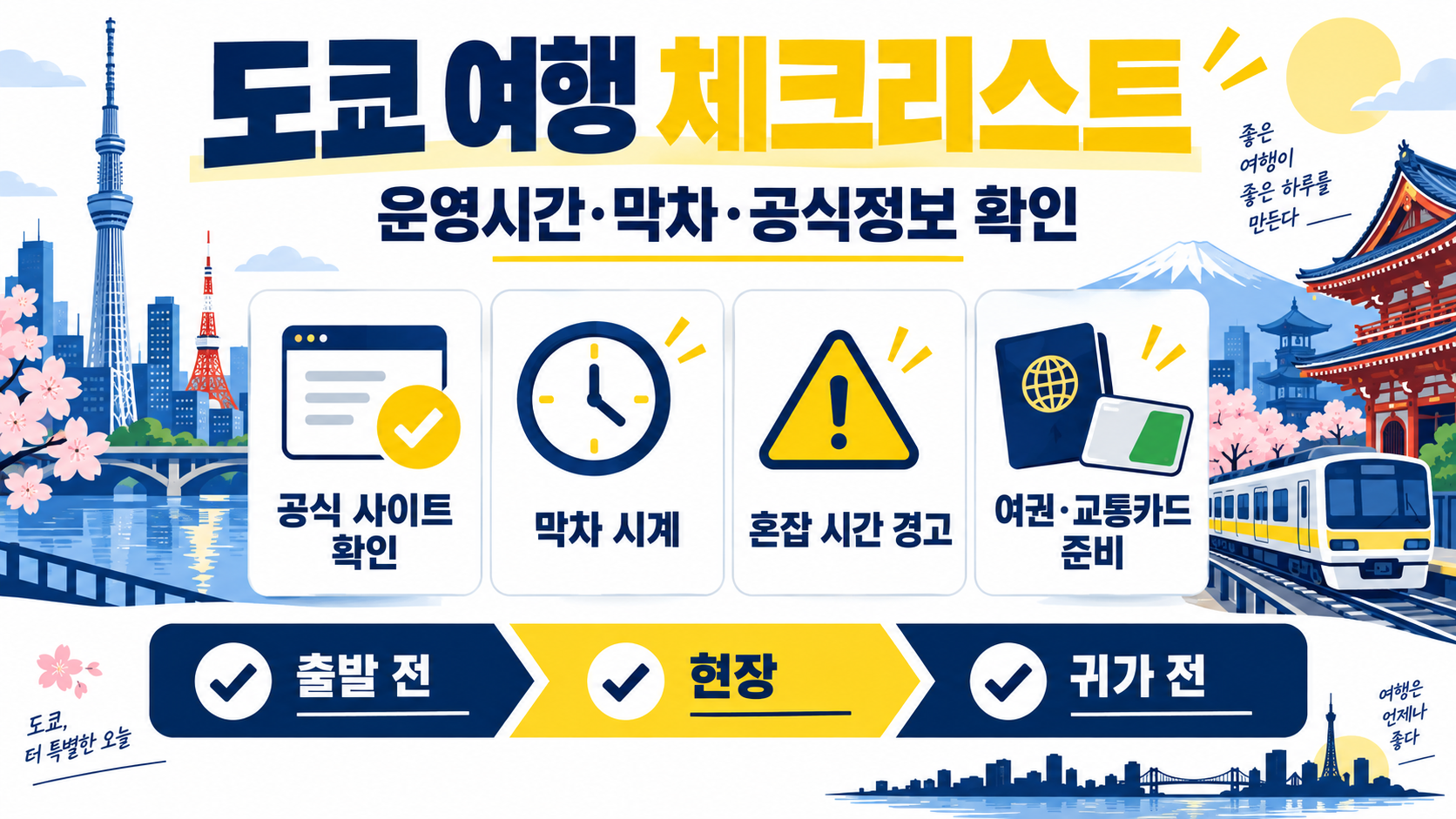 도쿄 도심 자유여행, 꼭 가볼 만한 명소 5곳 확인 정보 카드