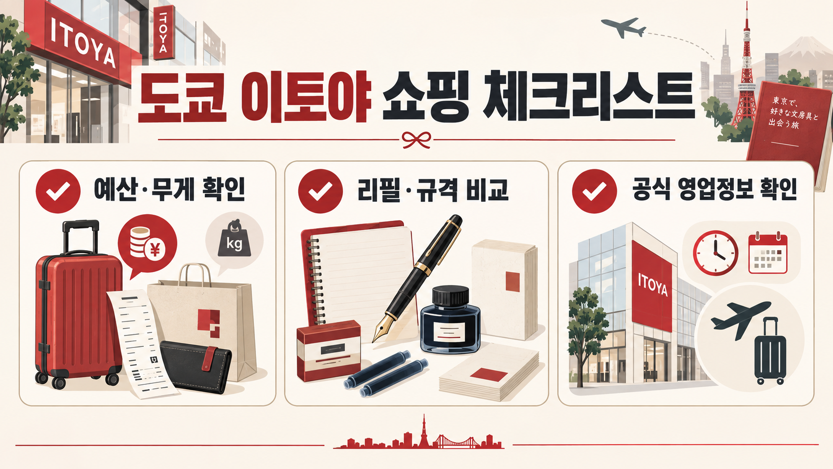 도쿄 긴자 이토야 문구점: 층별 안내와 쇼핑 가이드 확인 정보 카드