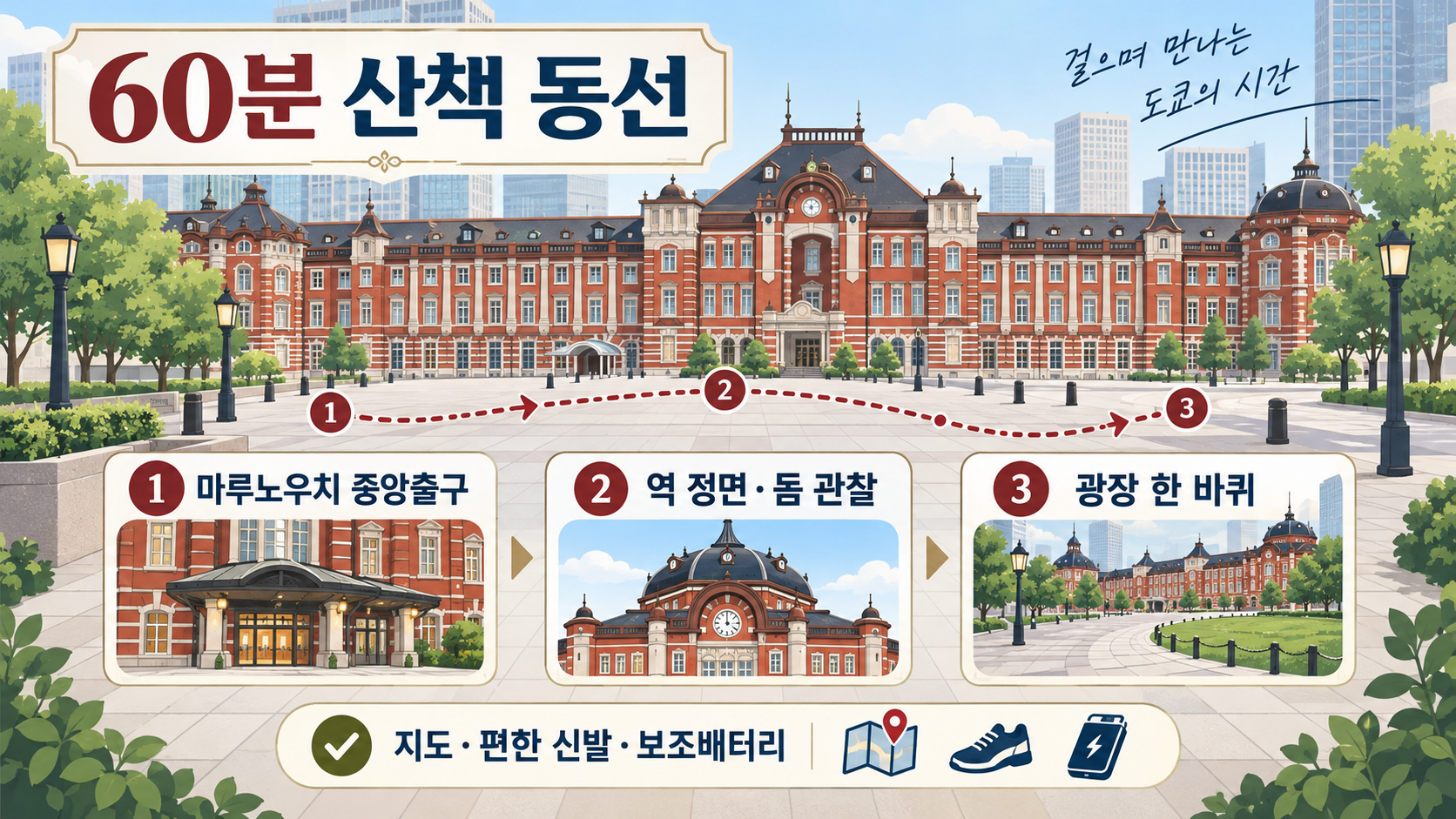 도쿄역과 마루노우치 광장: 근대 건축 산책 가이드 관련 정보 카드
