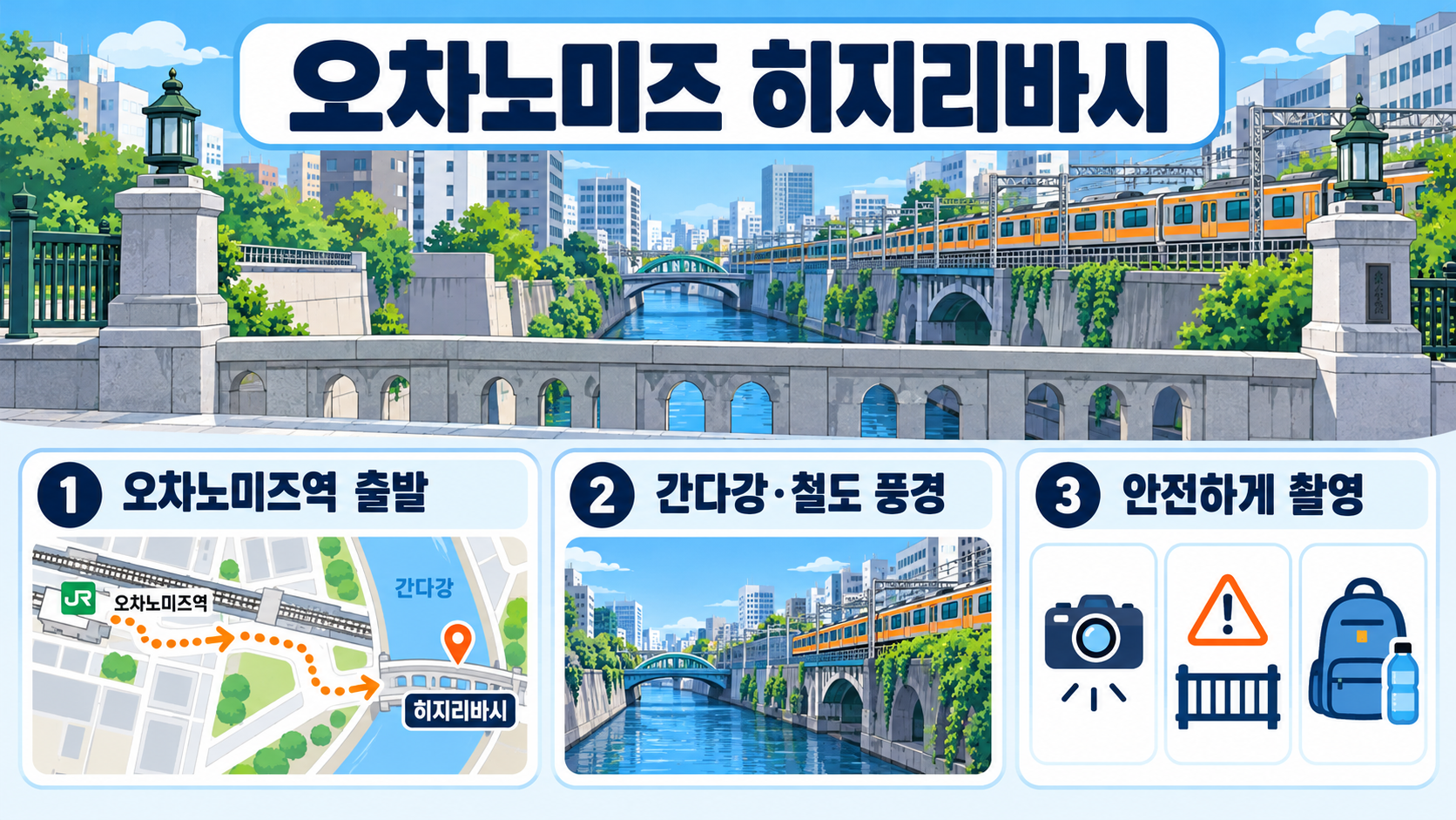 도쿄 여행 스즈메의 문단속 배경지 오차노미즈 히지리바시 가이드 대표 이미지