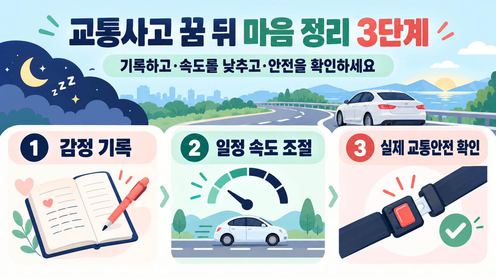 교통사고 꿈 해몽: 자동차 사고 꿈의 상징과 해석 가이드 확인 정보 카드