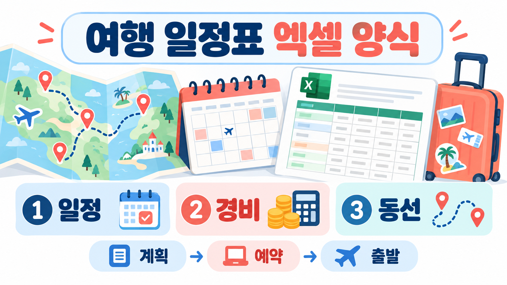 여행 일정표 엑셀 양식 만들기: 일정·경비·동선 한 번에 정리하는 법 정보 카드