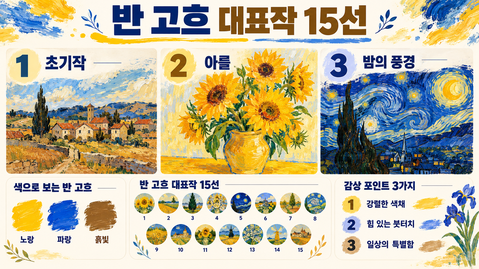 반 고흐 대표작 15선: 작품별 특징과 감상 포인트 대표 이미지