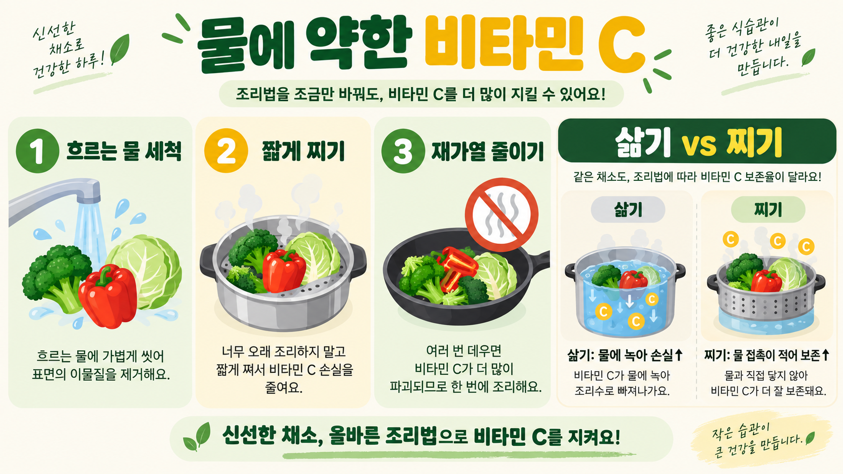 비타민 살리고 흡수율 높이는 채소별 최적의 섭취 공식 관련 정보 카드