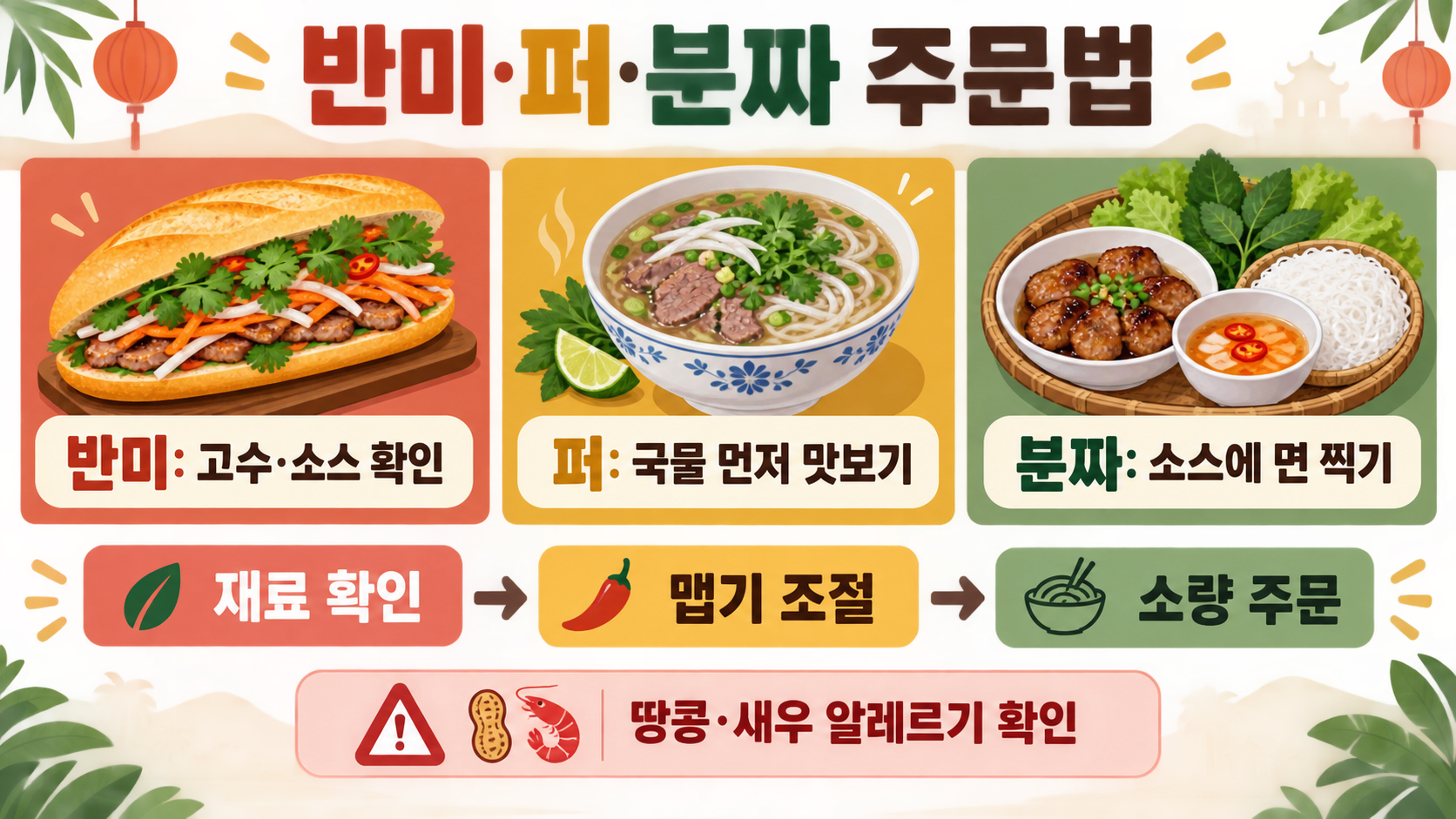 베트남 추천 음식과 스트리트 푸드: 여행 전 알아둘 메뉴 가이드 관련 정보 카드