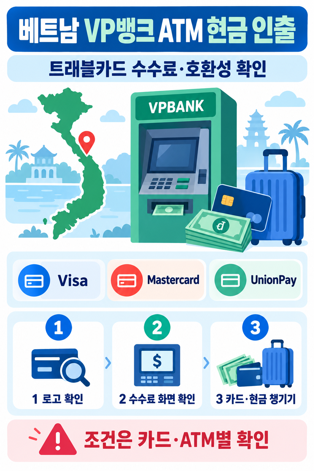 베트남 VP뱅크 ATM 트래블카드 현금 인출 가이드: 수수료·호환성 확인법 정보 카드