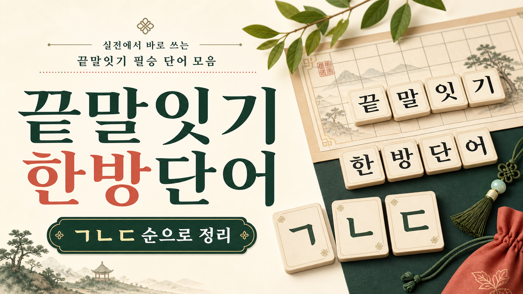 끝말잇기 한방단어 정리: ㄱㄴㄷ순으로 외우는 방법 대표 이미지