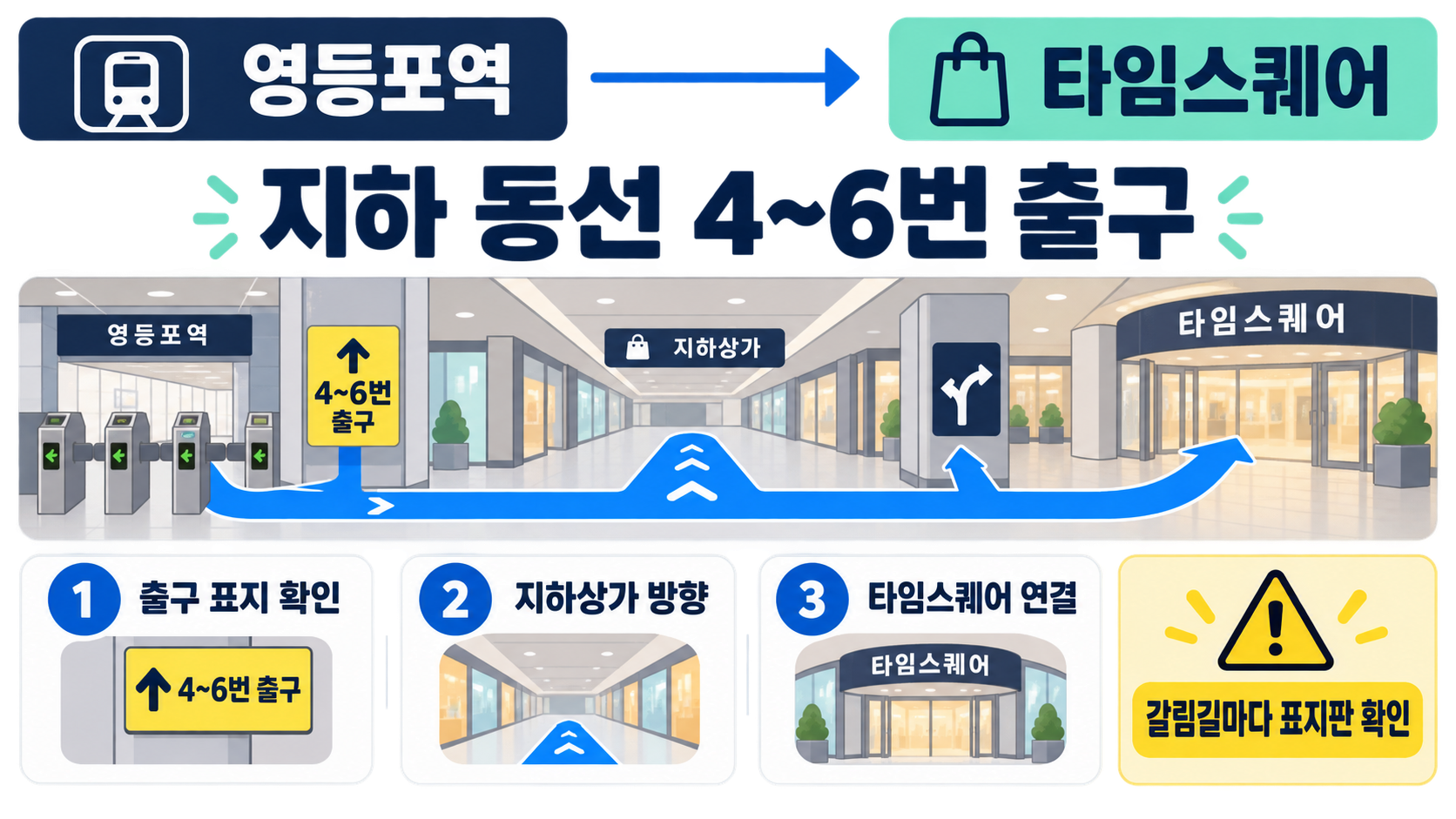 영등포역에서 타임스퀘어 가는 법: 지하·지상 동선 안내 관련 정보 카드
