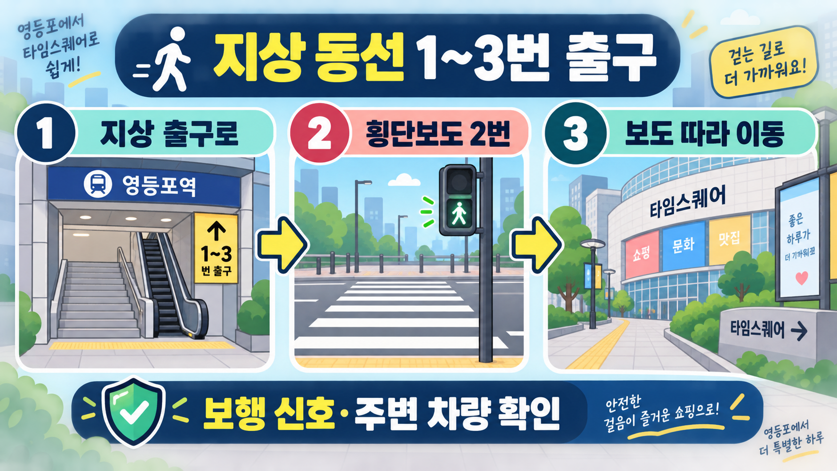 영등포역에서 타임스퀘어 가는 법: 지하·지상 동선 안내 확인 정보 카드