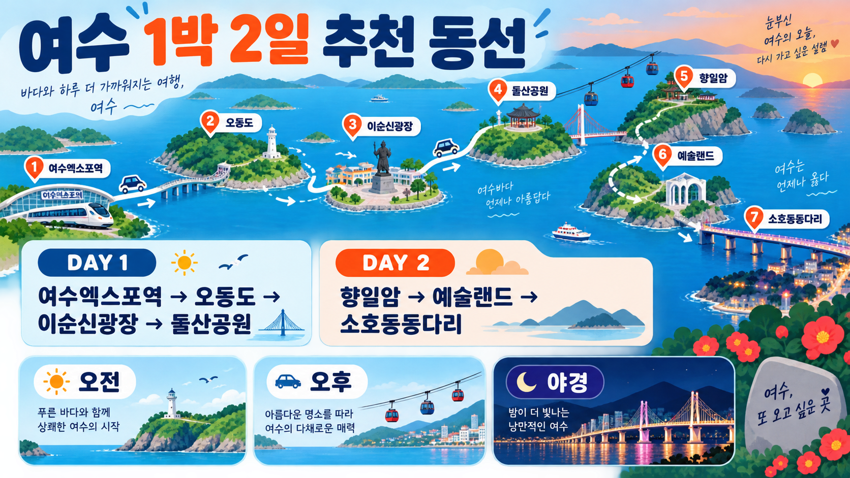 여수 가볼만한곳 여행 일정 추천 BEST 10 관련 정보 카드