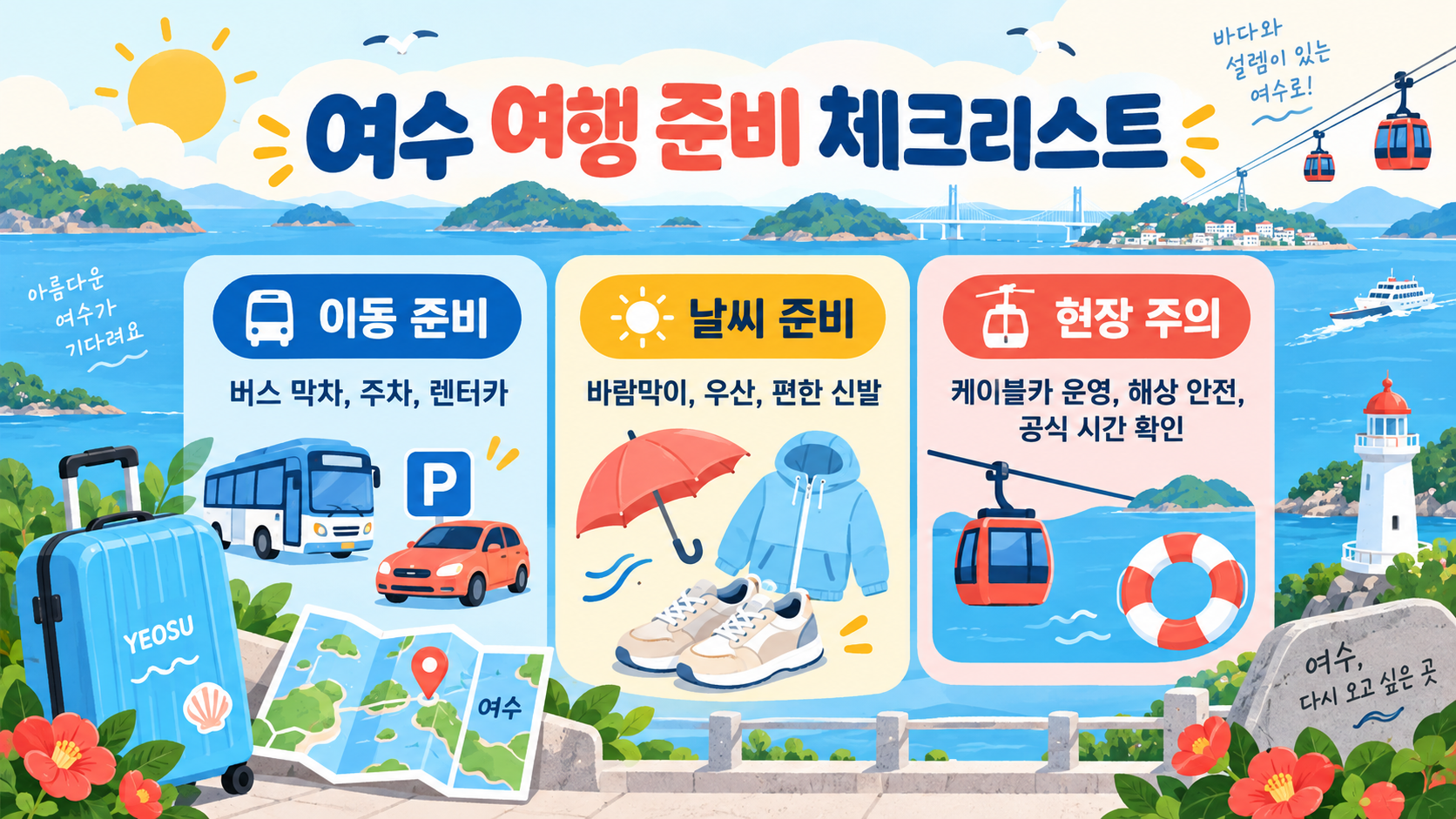 여수 가볼만한곳 여행 일정 추천 BEST 10 확인 정보 카드